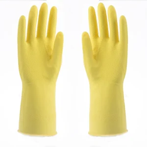 Natural Dip Flocklined Colored Rubber Kitchen Household Gloves