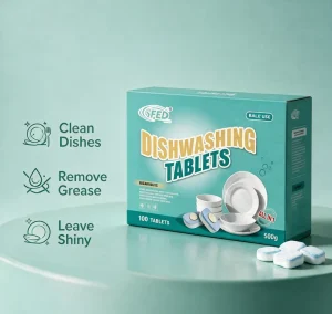 Natural Dishwasher Cleaning Tablets Phosphate Free Detergent for Automatic Dishwasher Deep Clean