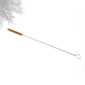 Natural Eco Friendly Brown Straw Cleaning Brush Set with Long Handle Stainless Steel and Sisal Bristles 3 in 1 Handheld Design