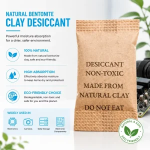 Natural Montmorillonite Desiccant Packets Eco Friendly Humidity Control Solution for Product Packaging