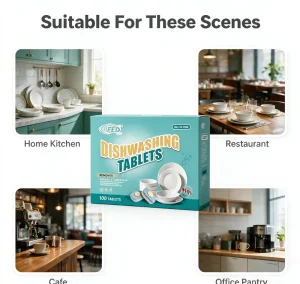 Natural Plant Based Dishwasher Cleaning Tablets Eco Friendly Kitchen Degreaser Pods