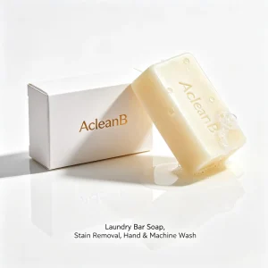 Natural Plant-Based Laundry Soap Bar for Collar and Cuff Stain Removal with Coconut Oil for Hand Washing