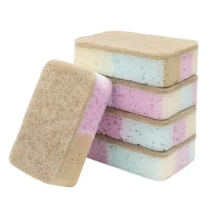 Natural Sisal Pulp Cotton Cellulose Compostable Sponge Scouring Pad