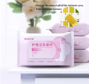 Natural Smooth Formula Intimate Wipes Cleansing Ph Balanced Feminine Intimate Wipes for Women 30pcs bag