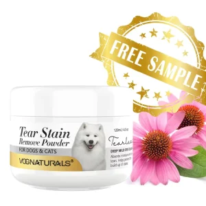 Natural Tear Stain Remover Powder Hypoallergenic Safe for Daily Use Visible Results for White & Light-Colored Pets
