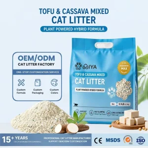 Natural Tofu Cassava Starch Mixed Cat Litter Fast Clumping Odor Lock Low Dust OEM Private Label Supplier