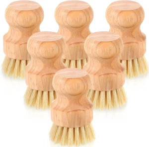 Natural Wooden Sisal Bamboo Dishwashing Brush for Pots and Pans