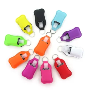 Neoprene Solid Color Hand Sanitizer Bottle Holder Hand Sanitizer Keychain