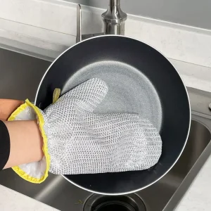 New Arrival Latest Style Polyester Glove Thickened Kitchen Dish Towel Household Scouring Pad Repels Oil for Household Restaurant