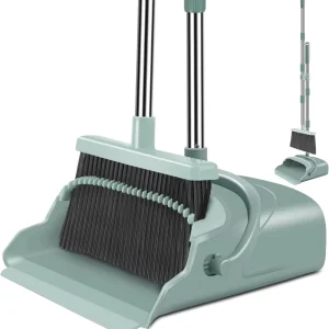 New Arrivals Large Size and Stiff Broom Dust Pan with Long Handle Upright ideal for Indoor Outdoor Garage Broom and Dustpan Set