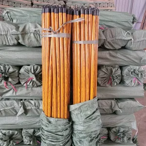 New Delivery Wooden Broom Stick PVC Coated 120CM Mop Stick Wooden Factory Machine Making Wooden Stick Broom Handle