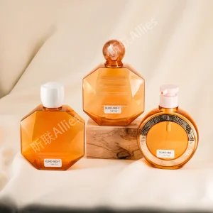 New Design 300ml 500ml Orange Liquid Hand Sanitizer Essential Oil Shampoo PET Recycling Pet Wrapping Plastic Bottle