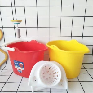 New Design High Quality Portable PP Plastic Flat Mop Squeeze Bucket with Wheels 21 25L Eco Friendly Household Cleaning Tools