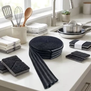 New Design Kitchen Cleaning Sponge Fabric Rolls for Dish Scrubbing Scourer
