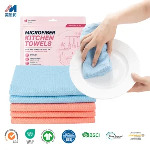 New Design Personalized Custom Eco-friendly Super Absorbent Dry Fast Tea Towels Waffle Tea Towel for Kitchen Cleaning