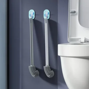 New Design and New Style Bathroom Deep Cleaning Toilet Cleaner Scrubber Soft Rubber S-shaped Elbow Toilet Brush