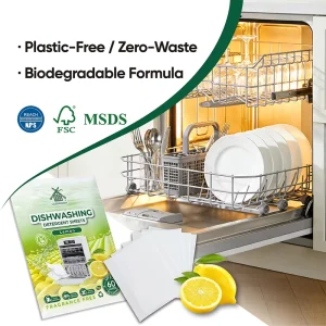 New Formula Natural Efficient Grease Removal Solid Dishwasher Tablets Eco Friendly Dishwashing Detergent Sheets