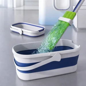 New Generation Super Plastic Bucket Enlarged Opening Fits 40cm Mop Head Foldable 7cm Eco Friendly for Easy Corner Gap