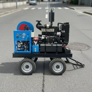New Municipal Exclusive Use Sewer Jetter Hose Reel 300Bar 60L min Diesel Engine Heavy Duty Drain Cleaning Water Blasting Paint