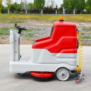 New OEM Electric Self Propelled Commercial Industrial Floor Scrubber 1200mm Dual Disc Brushes 5600m2 h High Pressure 24V Floors