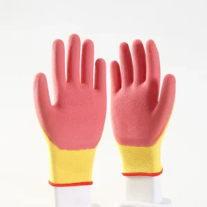 New Polyester And Red Latex Foam Gloves For Household Industry