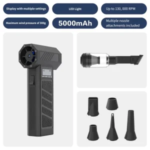 New Powerful High Speed Mini Brushless Turbo Fan Air Duster Car Vacuum Cleaner for Auto Detailing