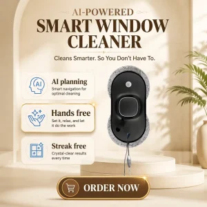 New Streak Free Vacuum Glass Washer Automatic Edge Detection Complete Coverage Polishing Effect Portable Electric Window Cleaner
