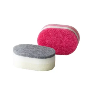 Newly Designed Cleaning Sponge Scouring Pad Silver Spray Multi functional Dishwashing Sponge Suitable for Kitchen