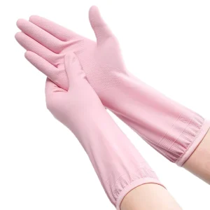 Nitrile Thickened Wear-Resistant Waterproof Kitchen Dishwashing Gloves for Women