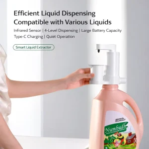No-Spill Electric Laundry Detergent Pump Dispenser with Graduated Cup