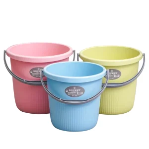 Non Deformation Eco Friendly PP European Style Home Hotel 18L Large Capacity Color Plastic Bucket with Handle