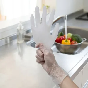 Non Latex Rubber Dental Gloves I glove NFB M3.5 Medium Thickness White Clear Powder Free PVC Kitchen Protection Household Use