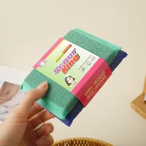 Non-Metal Net Scrubber Dishwashing Non-Scratch Sponge Scouring Pad