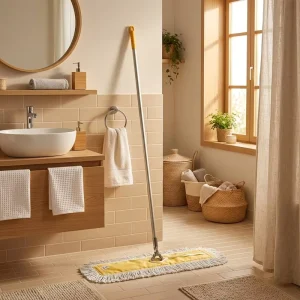 Non-Scratch Long Aluminum Handle Cotton Yarn Rectangular Head Dust Mop for Workshop Floors