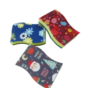 Non-Scratch Multi-Layer Kitchen Sponge Scrubber with Scouring Pad