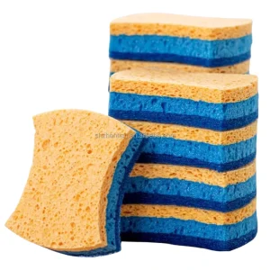 Non-Scratch S-Shape Cellulose Sponge Scouring Pad Dual-Sided Dish Sponge
