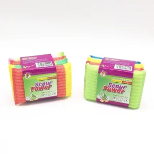 Non-Scratch Woven Kitchen Sponge Scouring Pads, 4-Piece Set