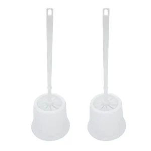 Non-Slip Plastic Toilet Brush Set with Candy Ribbon Base