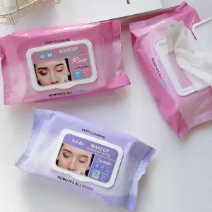 Non Woven Makeup Wipes Gentle Makeup Remover Wipes Face Cleansing Wipe Tissues with Micellar Water 80 Sheets Bulk Pack