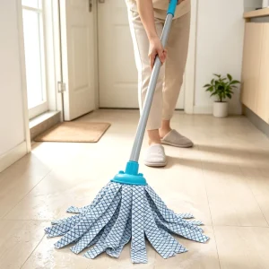 Non-Woven Wet Mop with Metal Handle, 120 cm