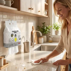 Non woven Dish Cloths Hanging Type Kitchen Wipes Reusable and Oil free Cleaning Rags