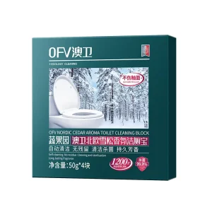 Nordic Cedar Fragrance Toilet Bowl Cleaner Blocks 50g*4pieces 30 Days Automatic Flush-Toilet Cleaning Tablets