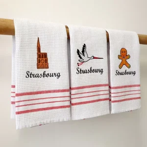 Nordic Style 100% Cotton Waffle 40*60cm Embroidery Dish Cloth Kitchen Towel Gift