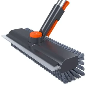 Nylon Bathroom Cleaning Brush with Long Handle and Hard Bristles for Tile Gaps Floors Dead Corners