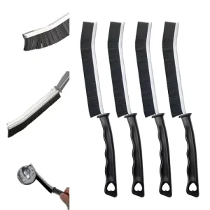 Nylon Crevice Cleaning Brush for Kitchen, Bathroom, and Windows, Black, Pack of 3