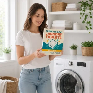 OBM Dissolves Quickly Removes Stains Fresh Mild Scent Solid Disposable Laundry Tablets