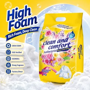 ODM 1kg 2kg Washing Powder Detergent Soap High Foam Lemon Fragrance for Clothes Cleaning