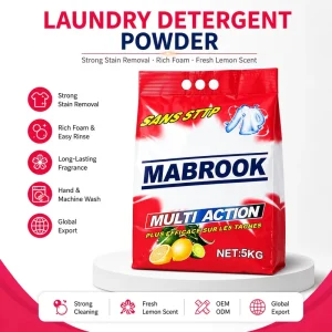 ODM 5kg Laundry Powder Detergent High-Foaming Washing Soap Lemon Perfume Chinese Manufacturer