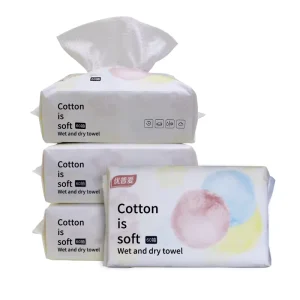 ODM OEM Disposable Cotton Tissue Soft Touch Dry Wet Facial Towel 100% Natural Cotton Tissue