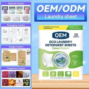 OEM 11*14cm Scented Laundry Sheet Wash ClothesColor Protect Travel Laundry Washing Strips Stain Removal Detergent Sheets